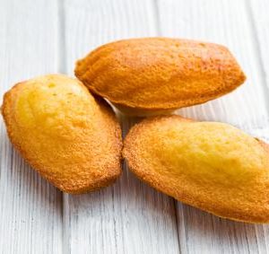 sweet madeleine cookies on table